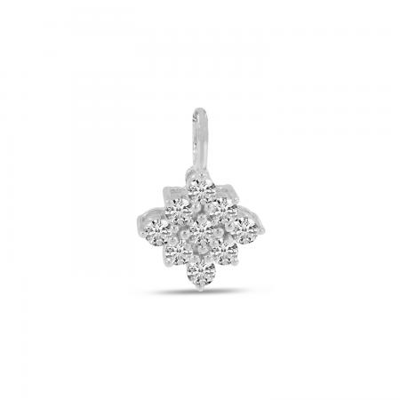 14K White Gold Diamond Clustaire Pendant