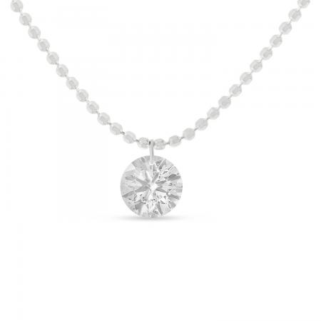 14K White Gold Dashing Diamonds 0.42 ct Single Necklace