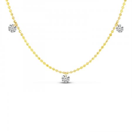 14K Yellow Gold Diamond By the Yard .24 Ct Dashing Diamond 18 inch Necklace