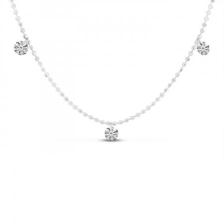 14K White Gold Diamond By the Yard .24 Ct Dashing Diamond 18 inch Necklace