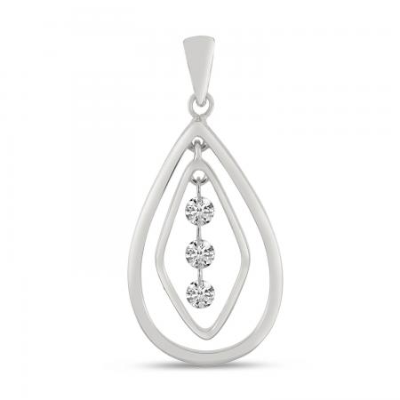 14K White Gold Dashing Diamond Chandelier Pendant