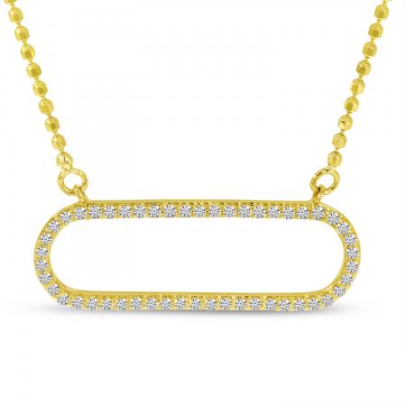 14K Yellow Gold Open Paperclip Necklace