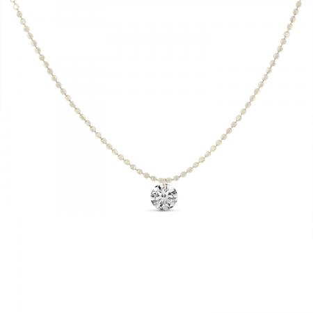 14K Yellow Gold Single Pierced Diamond Dashing Diamond Necklace