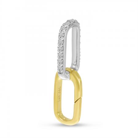 14K Yellow Gold Two-Tone Diamond Push Lock Pendant