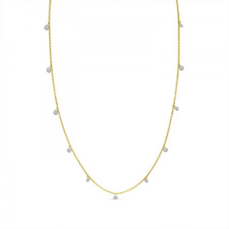 14K Yellow Gold 1.30 Ct Diamond by the Yard Dashing Diamonds 16 Necklace\