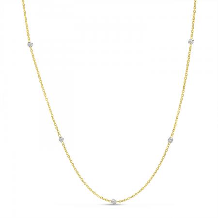 14K Yellow Gold .25 Ct Dashing Diamond by The Yard Necklace