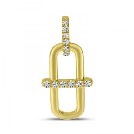 14K Yellow Gold Diamond Link Pendant