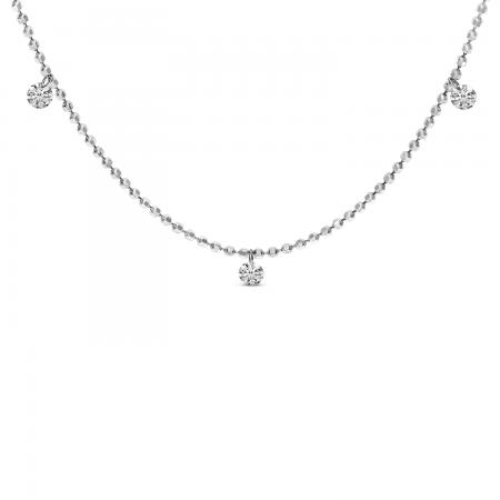 14K White Gold Diamond By the Yard .15 Ct Dashing Diamond 18 inch Necklace