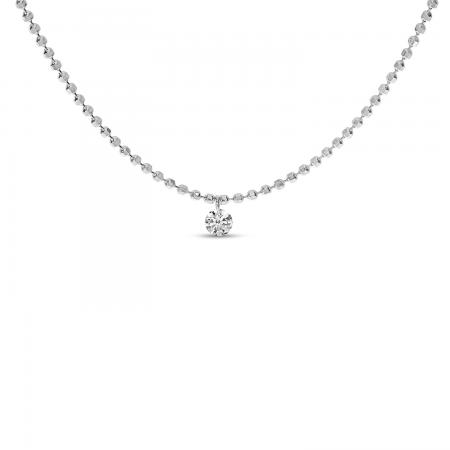 14K White Gold Diamond By the Yard .05 Ct Dashing Diamond 18 inch Necklace