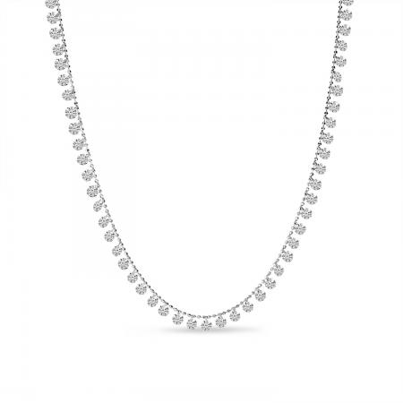 14K White Gold Dashing Diamonds Cleopatra 20 inch Necklace