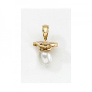 14K Yellow Gold Synthetic Pearl Hushabye Pendant