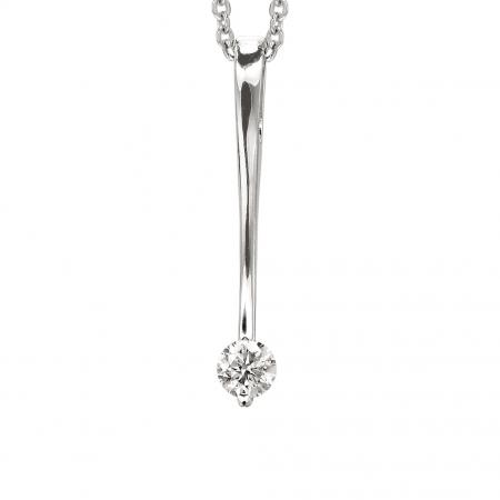 14K White Gold .16 Ct Diamond Drop Pendant