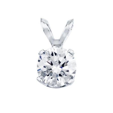 14K White Gold .75 Ct Diamond Solitaire Pendant