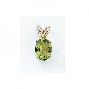 14K Yellow Gold Oval Peridot Pendant