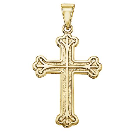 14K Yellow Gold Large Cross Pendant