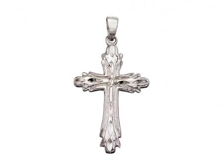 14K White Gold Large Cross