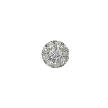 14K White Gold .25 Ct Diamond Clustaire Round Pendant