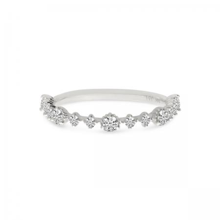 14K White Gold Diamond Stackable Ring