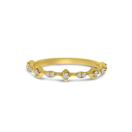 14K Yellow Gold Diamond Stackable Ring