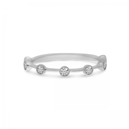 14K White Gold Round Diamond .19 ct Stackable Ring