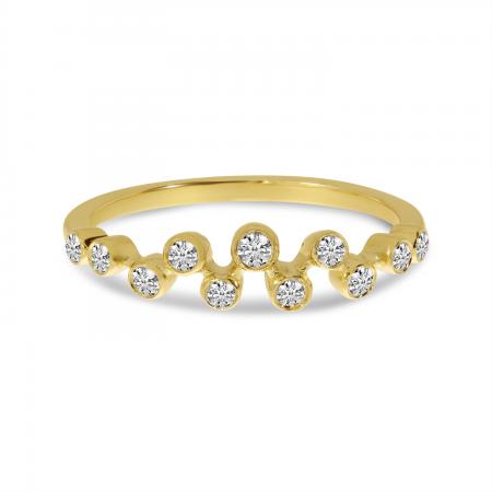 14K Yellow Gold Diamond Bezel Ring