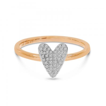 14K Rose Gold Diamond Heart Ring