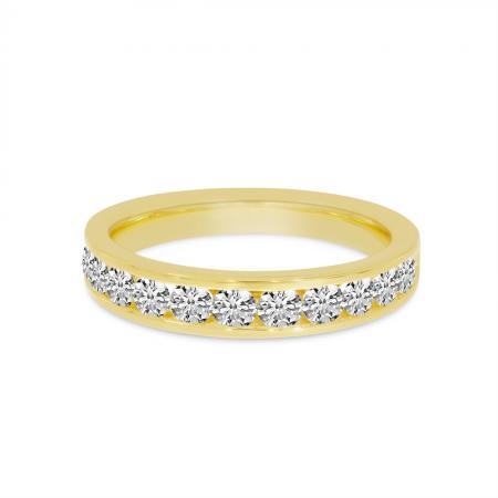 14K Yellow Gold Diamond Channel Band