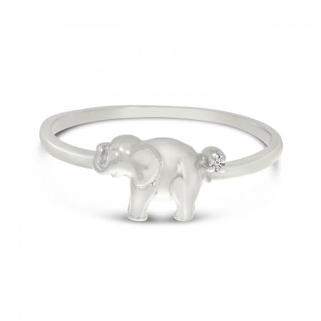 14K Yellow Gold Petite Diamond Elephant Ring