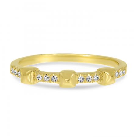 14K Yellow Gold Diamond Bubble Ring