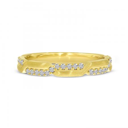 14K Yellow Gold Alternating Diamond and Gold Band