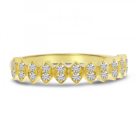 14K Yellow Gold Diamond Zig Zag Band Ring