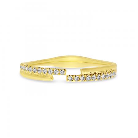 14K Yellow Gold Diamond and Gold Alternating Band