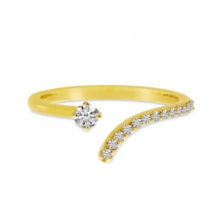 14K Yellow Gold Diamond Bypass Ring