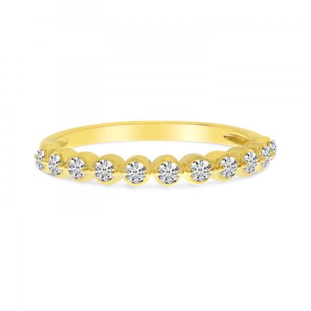 14K Yellow Gold Diamond Bezel Stackable Band