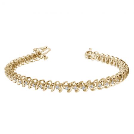 14K Yellow Gold Diamond S Bracelet