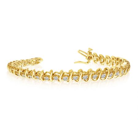 14K Yellow Gold Diamond S Bracelet