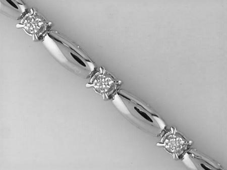 14K White Gold Diamond Bracelet