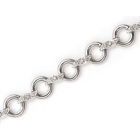 14K White Gold Diamond Bracelet