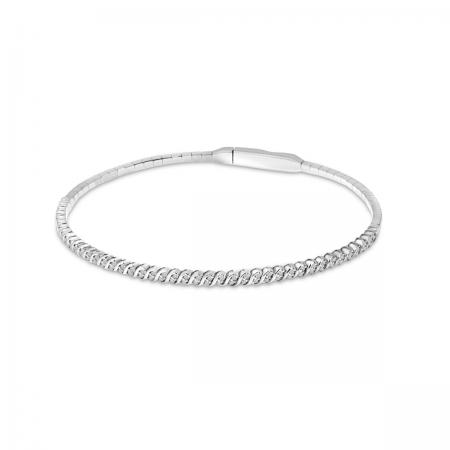 14K White Gold Flexible Diamond Bracelet