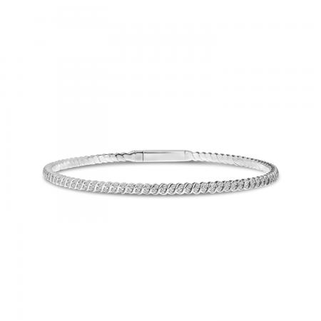 14K White Gold Flexible Diamond Bracelet