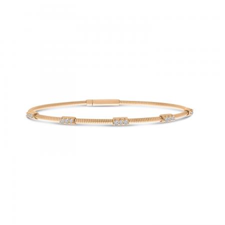 14K Rose Gold Flexible Diamond Bracelet