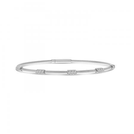 14K White Gold Flexible Diamond Bracelet