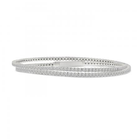 14K White Gold Double Wrap Bracelet