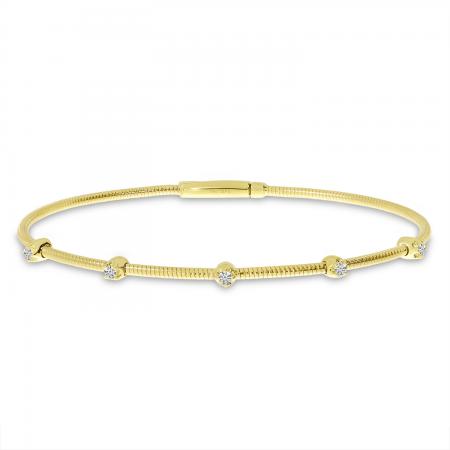 14K Yellow Gold Diamond Flexible Bracelet