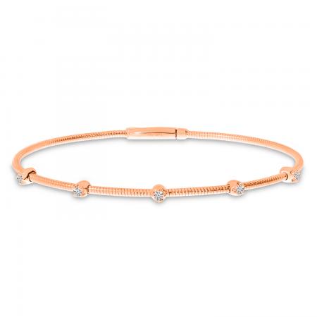 14K Rose Gold Diamond Flexible Bracelet