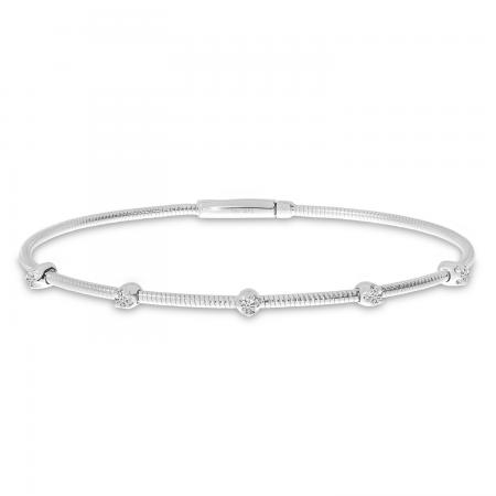 14K White Gold Diamond Flexible Bracelet