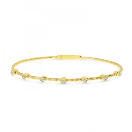 14K Yellow Gold Diamond Flexible Bracelet