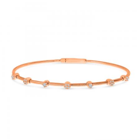 14K Rose Gold Diamond Flexible Bracelet