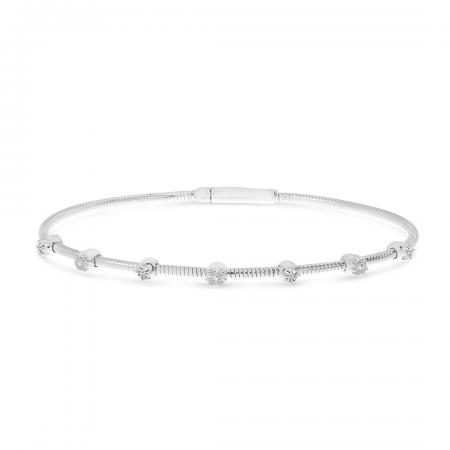 14K White Gold Diamond Flexible Bracelet