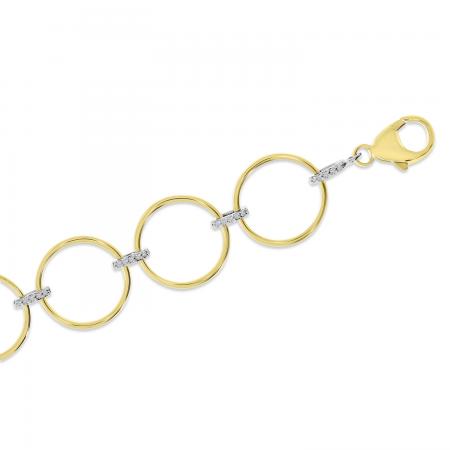 14K Yellow Gold Diamond Circle Bracelet